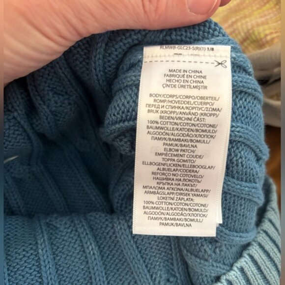 NWT Polo Ralph Lauren Elbow-Patch Cable-Knit Cotton Sweater sz XL - Picture 4 of 7